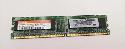 HYNIX 256MB RAM Desktop Memory 1Rx8 HYMD232U648-E3 AA/ PC2-3200U-333-10/0438 DDR - Image 1 of 2