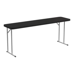 Flash Furniture Rectangle Plastic Folding Training/Seminar Table in Black - Picture 1 of 1