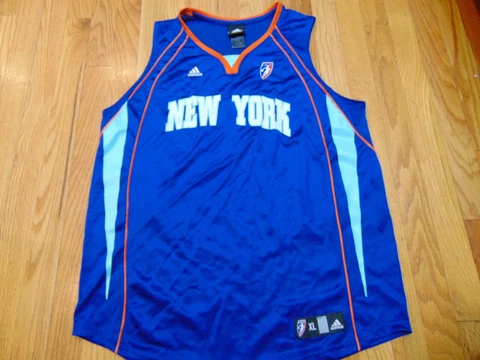 NEW VINTAGE WOMEN'S ADIDAS WNBA NEW YORK LIBERTY BLANK JERSEY SIZE XL Cover