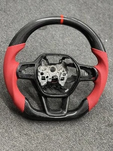 2023 HONDA Crv Full Carbon Fiber Steering Wheel Red Leather cr-v 6th gen - Picture 1 of 3