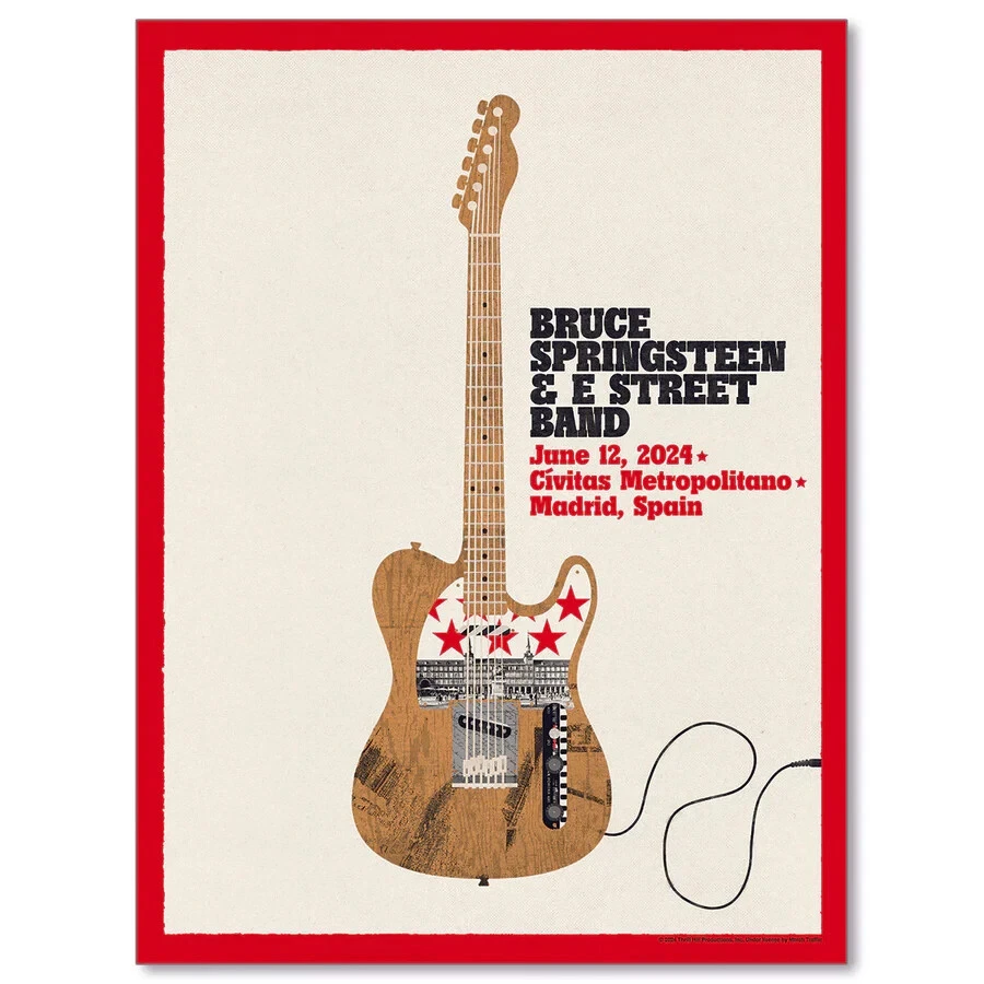 BRUCE SPRINGSTEEN Madrid, Spain 6/12/2024 Tour Poster #601/610 LIMITED!!! - Image 1 of 1