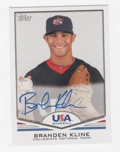 2011 TOPPS TEAM USA BASEBALL AUTOGRAFO BRANDEN KLINE BALTIMORE ORIOLES - Foto 1 di 2