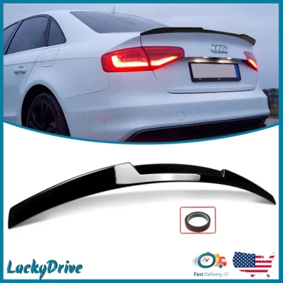 For 2013-2016 Audi A4 B8.5 Sedan M4 Style Rear Truck Spoiler Wing Glossy Black Foto 1 de 4