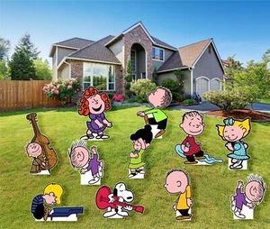 Peanuts dancing gang cutouts | charlie brown | snoopy decorations | yard signs | - Picture 1 of 4