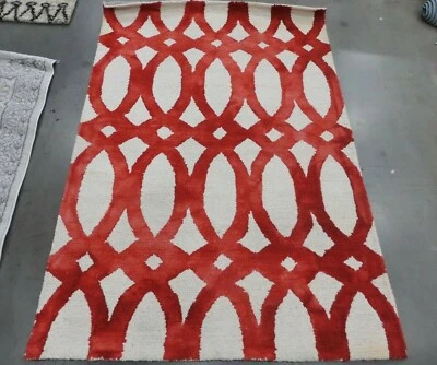 IVORY / RED 4' X 6' Back Stain Rug, Reduced Price 1172618215 DDY675C-4 - Image 1 of 4