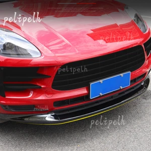Spoiler divisor de barbilla labial delantero parachoques delantero adecuado para Porsche Macan 2019-2021 para automóvil negro - Imagen 1 de 7