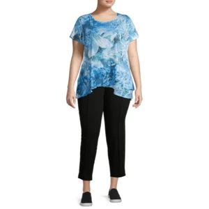 Pantalón de vestir Terra & Sky para mujer talla grande tiro medio, negro, 3X (24W-26W) - Imagen 1 de 6