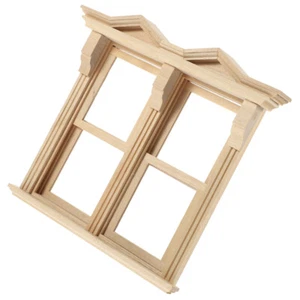 Puppenhaus Fenster Requisite DIY Mini Dekoration Mini Holz leeres Fenster - Bild 1 von 12