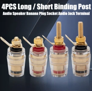 2Pairs Long / Short Binding Post Speaker Banana Plug Socket Audio Jack Terminal - Bild 1 von 25