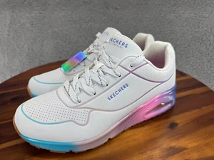 Skechers Women's Uno Pop Of Sunshine White Running Shoes Sneakers Size 11 Pink - Picture 1 of 10