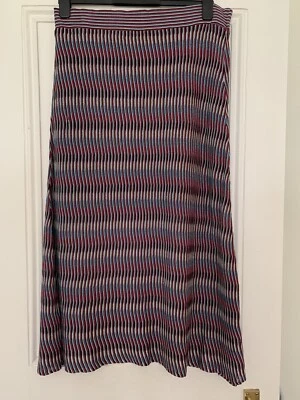 Falda Midi Fina Tejida, Múltiples Rayas, Mango Talla L Foto 1 de 4