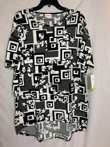Lularoe Disney Mickey Mouse Geometrisch Schwarz Weiß Abstrakt Irma Top Neu mit Etikett S 201038 - Bild 1 von 5