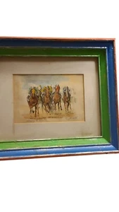 Vintage Kentucky Derby Druck Head Of The Stretch signiert Tony Oswald gerahmt 10x13 - Bild 1 von 5
