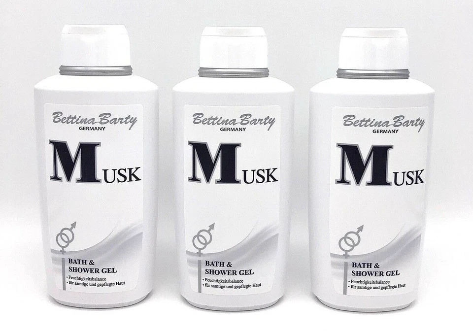 ✅ Bettina Barty MUSK Bath & Shower Gel Dusch Gel Duschgel 3x 500ml ✅