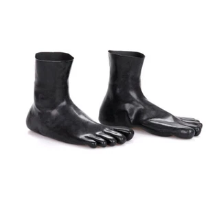 Short tube Latex Toe Socks Socks Unique Latex Skin Toe Socks Gummi Thicken 0.4mm - Picture 1 of 4