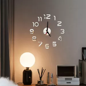 Superficie Espejo 3D Hágalo Usted Mismo Reloj de Pared Grande Moderno Adhesivo Oficina Hogar Tienda Arte Decoración - Imagen 1 de 25
