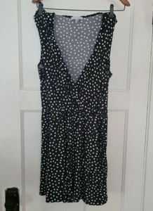 Annalee + Hope Strampler Damen XL schwarz Plissee Bindeband Taille ärmellos Surplice Neck - Bild 1 von 5