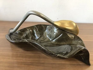 Skulptur DE STIJL Florenz Made In Italy 60er Jahre Aufsatz Blatt mit Kalla - Bild 1 von 20