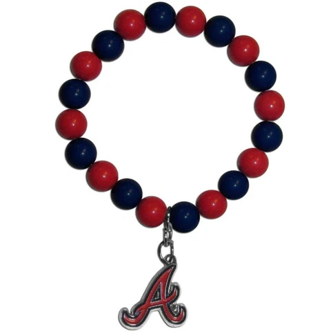 Atlanta Braves Bead Style Bracelet [NEW] MLB Wrist Stretch Necklace Jewelry Cover