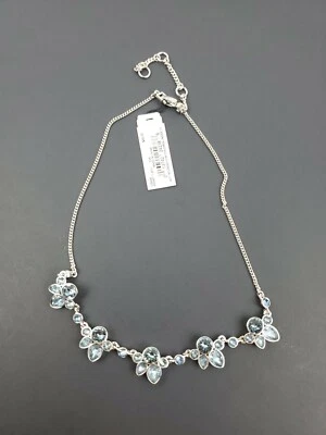 Givenchy Silver Tone & Blue Crystal Necklace - Retails For $88 - Free Shipping - Image 1 of 4