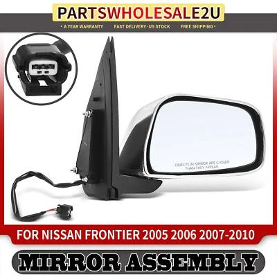 Right Power Mirror w/ Manual Fold Chrome 3 Pins for Nissan Frontier 2005-2010 LE - Image 1 of 4