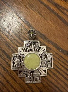 Silver Aztec Pendent - Picture 1 of 2