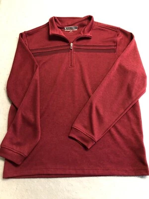 Pebble Beach Golf Sweatshirt Mens Large Crimson 1/4 Zip Stand Collar Dry-Luxe - Image 1 of 4