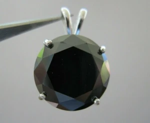 5.06ct BLACK DIAMOND NECKLACE,CERTIFICATE OF AUTHENTICITY,FREE DIAMOND TESTER - Bild 1 von 8