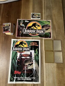 Rare JURASSIC PARK SETS 88 + 10 Puzzle TOPPS 1993 Hologram Set 1-4 & Adv. Poster - Picture 1 of 9
