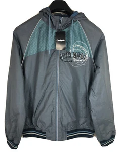 Desigual Colour Me Full Zip Jacket w/ Hood Men’s LARGE NWT - Gray Green - Picture 1 of 9