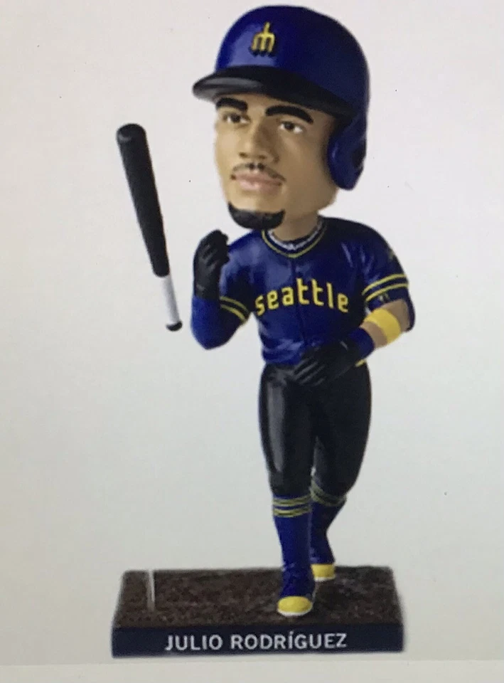 JULIO RODRIGUEZ SEATTLE MARINERS BAT FLIP BOBBLEHEAD 3/31-4/2/2025 - Image 1 of 1