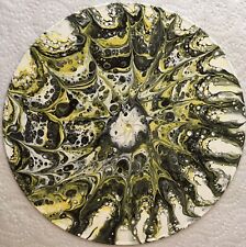 “Bio Spiderweb” Abstract Acrylic Painting On 12” Vinyl Record For Clock
