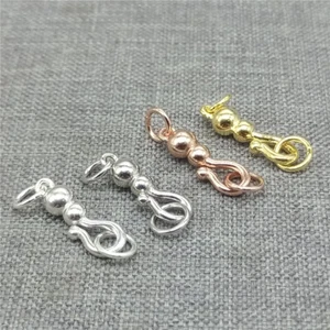 5pcs of 925 Sterling Silver Gourd Clasps Rhodium Gold Plated Hook Connectors - Picture 1 of 7