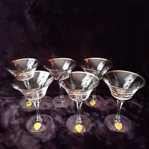 Riviera By Tiffin-Franciscan 6 Crystal Champagne/Desert Glasses Platinum Rim - Picture 1 of 9
