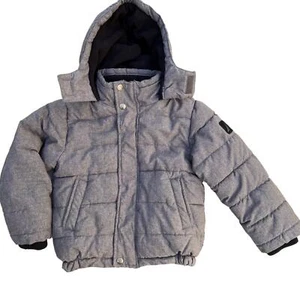 Nautica Gray Hooded Puffer Winter Coat Size 4 Warm Snow Ski - Picture 1 of 12