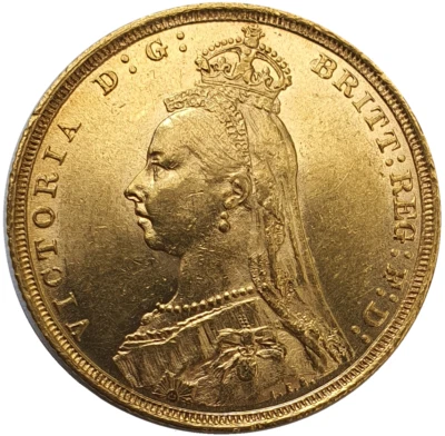 1892-S Queen Victoria Jubilee Head Gold Sovereign - DISH S16 - Image 1 of 2