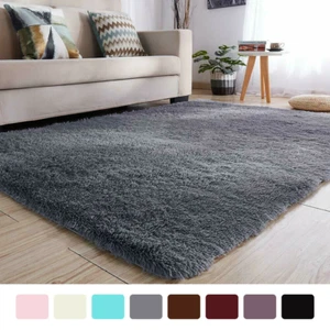 Super Soft Shaggy Rugs Fluffy Carpets For Non-Slip Shag Bedside Rug 2 FT x 4 FT - Picture 1 of 36