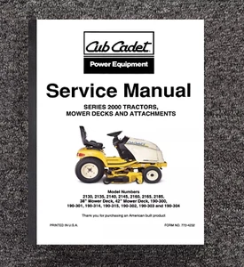 2130 2135 Tractor Service Repair Manual Cub Cadet 2140 2160 2165 2185 - Picture 1 of 23