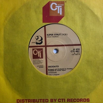 Deodato Super strut/Rhapsody in blue CTI 7" U.K.  1973 Foto 1 de 2