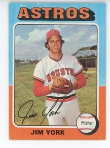 Jim York Topps de béisbol #383 1975 - Imagen 1 de 2