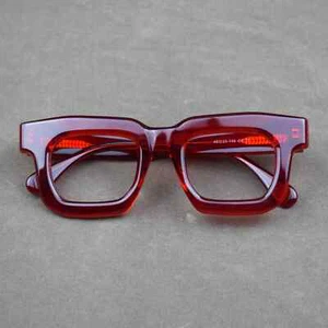 Thick Square Acetate Glasses Frame Eyeglasses Men Women Retro Reading glasses - Picture 1 of 28
