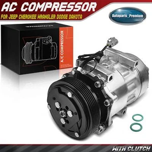 AC Compressor with SD709 Compressor for Dodge Jeep Dakota 96-02 Cherokee XJ TJ - Picture 1 of 9