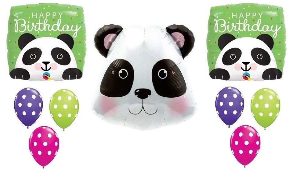 Набор майларовых латексных воздушных шаров PANDA Pandemonium Head Jungle в горошек на день рождения - Изображение 1 из 1