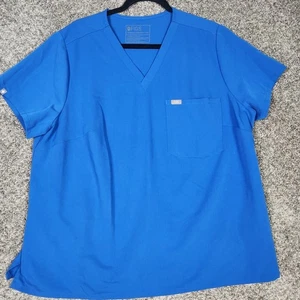 FIGS Technical Collection Catarina Scrub Top Damen Gr. 3X royalblau Tasche neu ohne Etikett - Bild 1 von 10