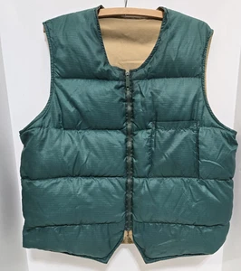 Vintage 70er EDDIE BAUER Nylon Puffer Weste Wende grün/hellbraun Farbe - Bild 1 von 15