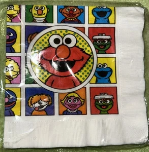 Vtg Sesame Street Luncheon Napkins Open Package 7 Napkins - Picture 1 of 5