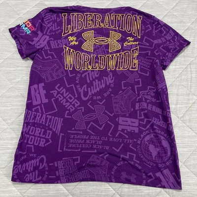 Under Armour Shirt Womens XL Purple Black History Month Liberation Double Sided - Image 1 of 4