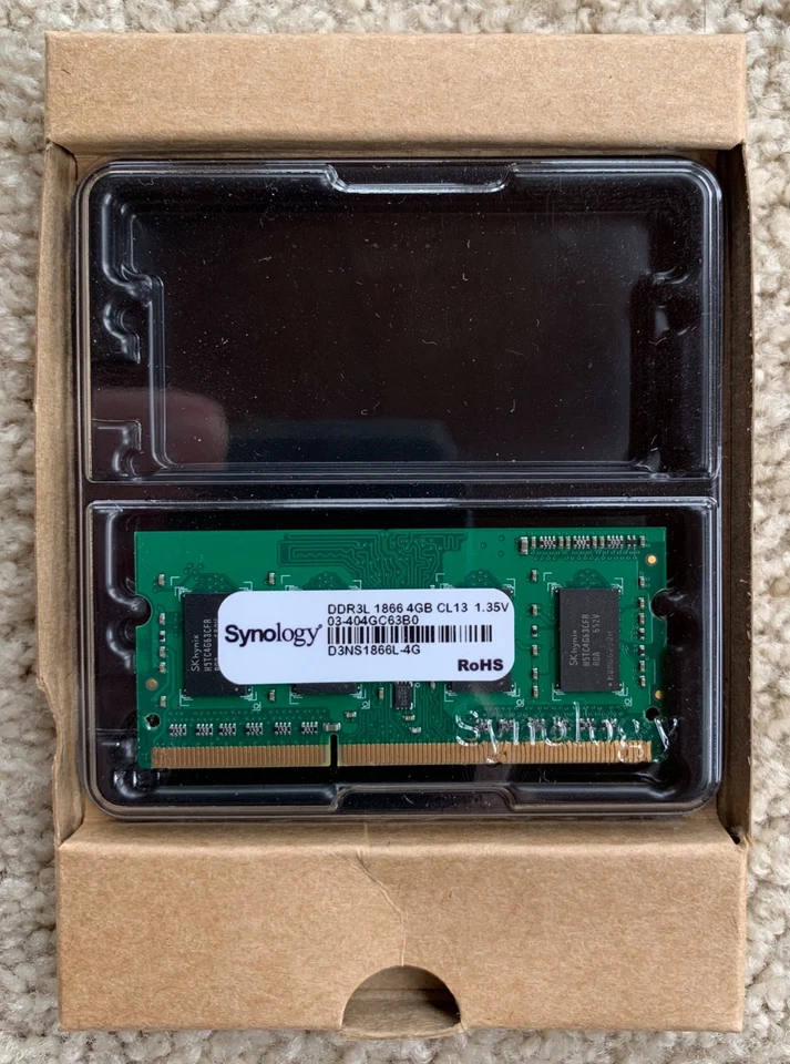 GENUINE Synology 4GB NAS Memory Module, DDR3L-1866 (D3NS1866L-4G) 204pin SO-DIMM - Image 1 of 1