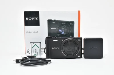 Box & Charger [ MINT w/strap] Sony CyberShot DSC-WX350 Black Digital Camera - Image 1 of 4