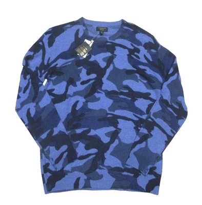 Club Room Men's Navy Blue Camo Cashmere Crew-Neck Pullover Sweater - Image 1 of 3